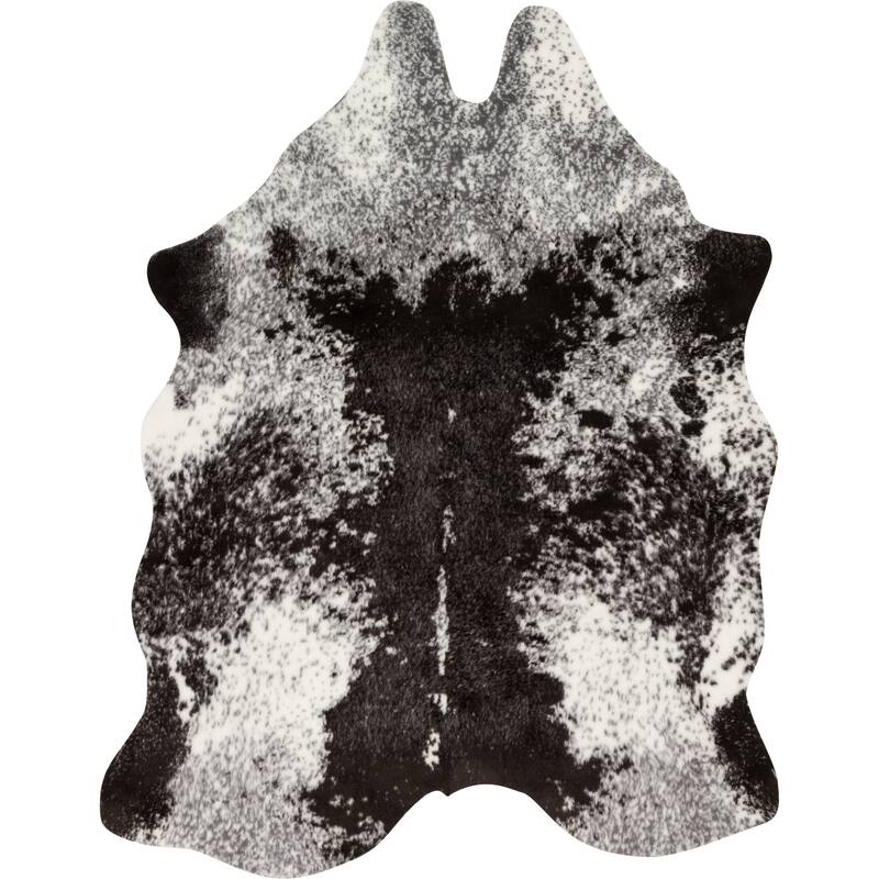 Alexander Home Charcoal Faux Cowhide Area Rug