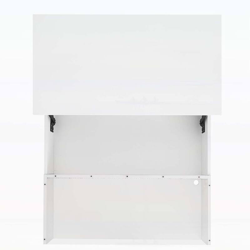 Modern Design Lift-Top Coffee Table with 2 Drawers,LED Lights for Living Room