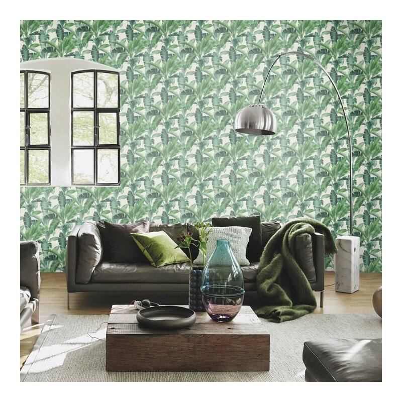 Rasch Orissa Green Palm Frond Wallpaper - 20.5 x 396 x 0.025