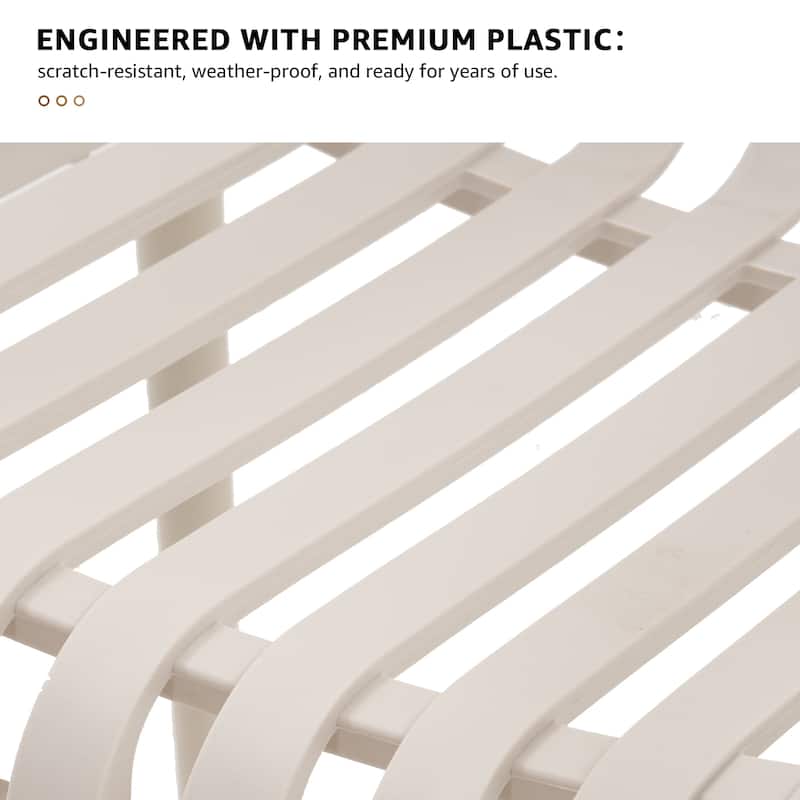 Outdoor Dining Set 9-Piece Stackable Plastic Lightweight Dining Armchair and Extendable Dining Table