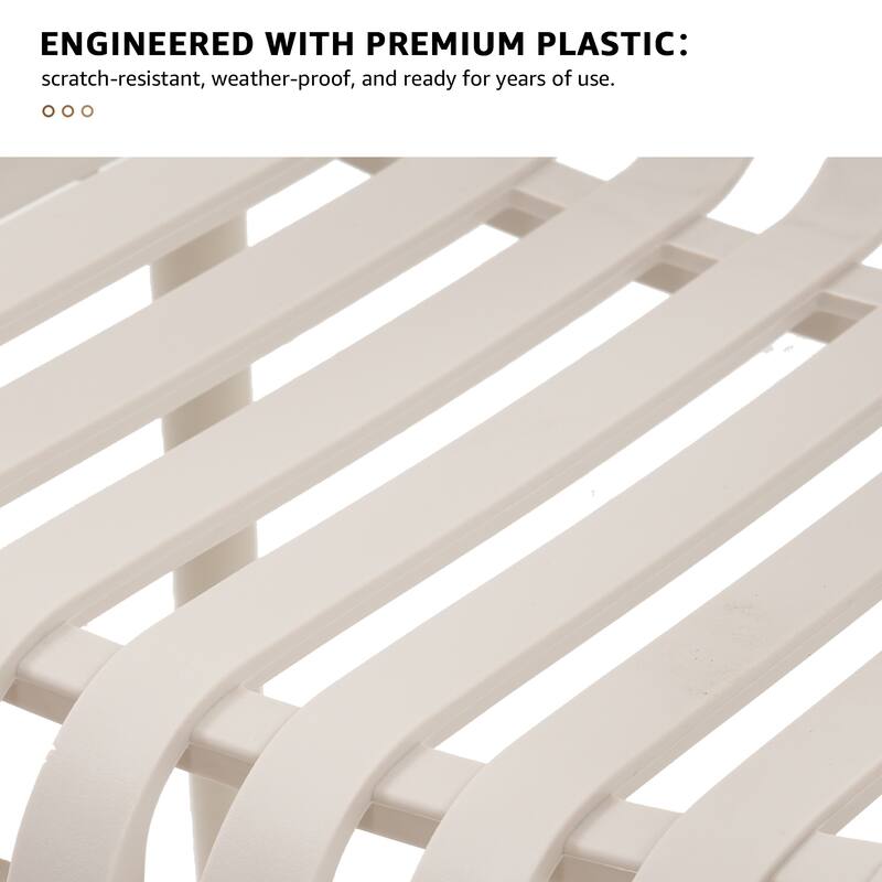 Outdoor Stackable Plastic Chairs Dining Chair Set 4-Piece Lightweight