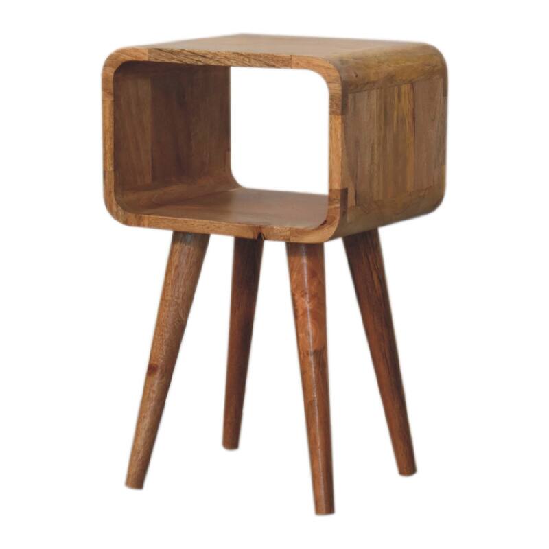 Artisan Furniture Solid Wood Mini Curved Open Nightstand