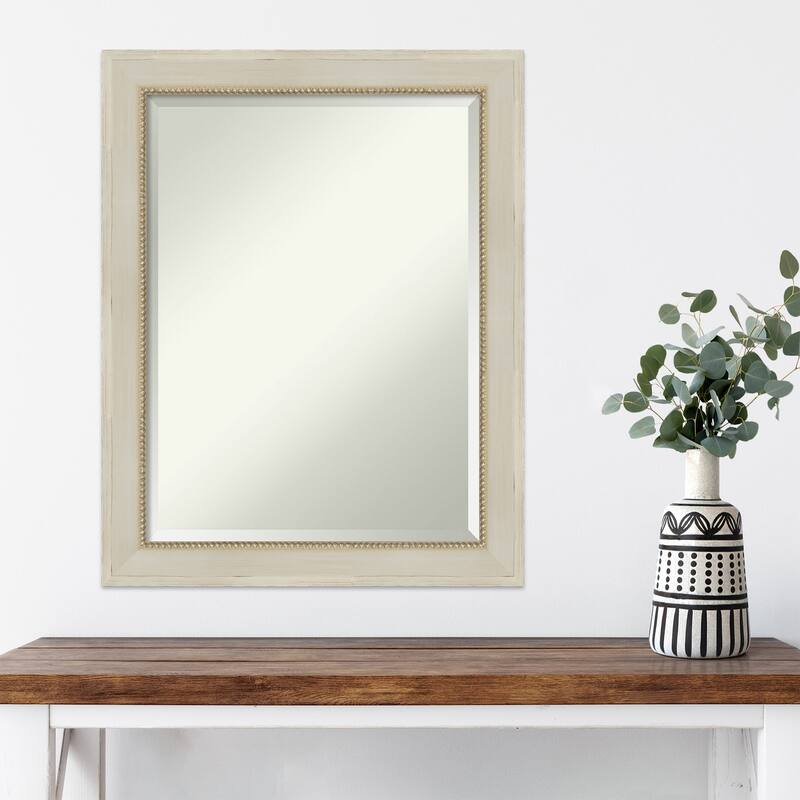 Beveled Wood Wall Mirror - Parthenon Cream Frame - Parthenon Cream
