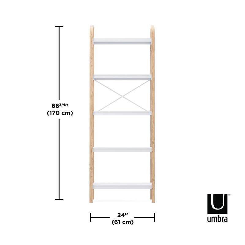 Umbra 1016840 Bellwood 24" Wide 5 Shelf Wood Shelving Unit