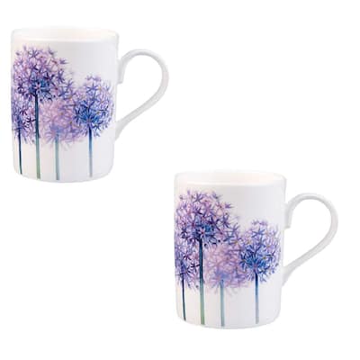 Roy Kirkham LUCY MUG-ALLIUMS, Set of 2, Design: 4 Stems