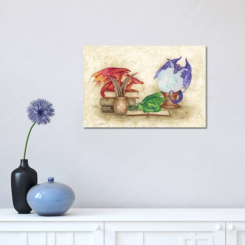 iCanvas "Dragons In The Library" by Amy Brown Canvas Print - 12x18x1.5