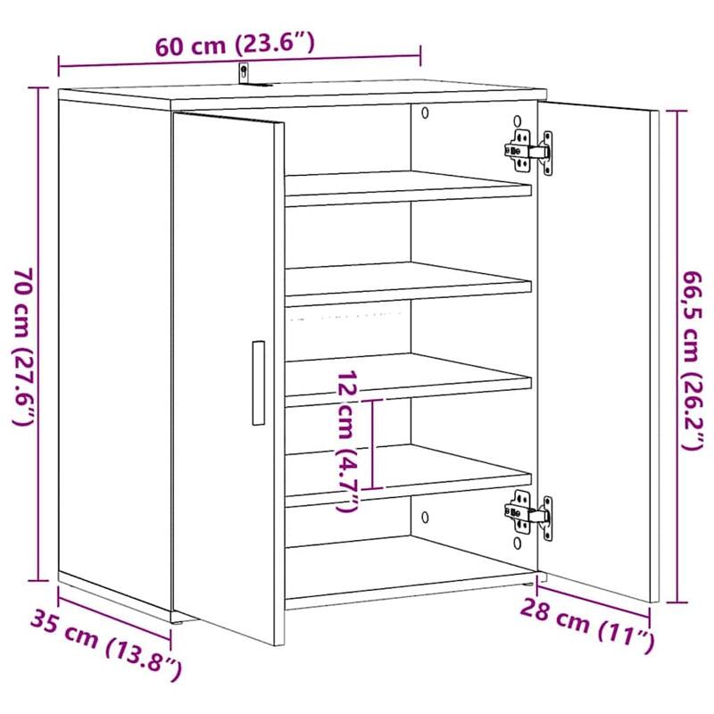 vidaXL Shoe Cabinet Engineered wood Medium Shoe Cabinet