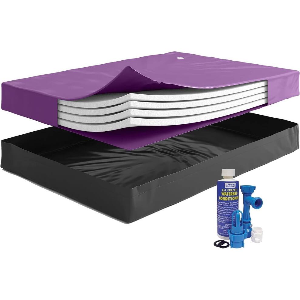 90 Percent Waveless Hardside Waterbed Mattress Bundle Liner, Fill