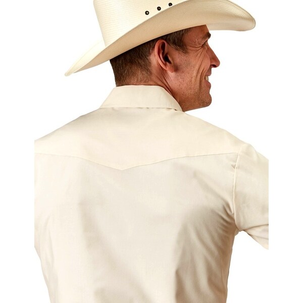 Roper Western Shirt Mens L/S Snap Solid Cream 01-001-0025-0371 WH