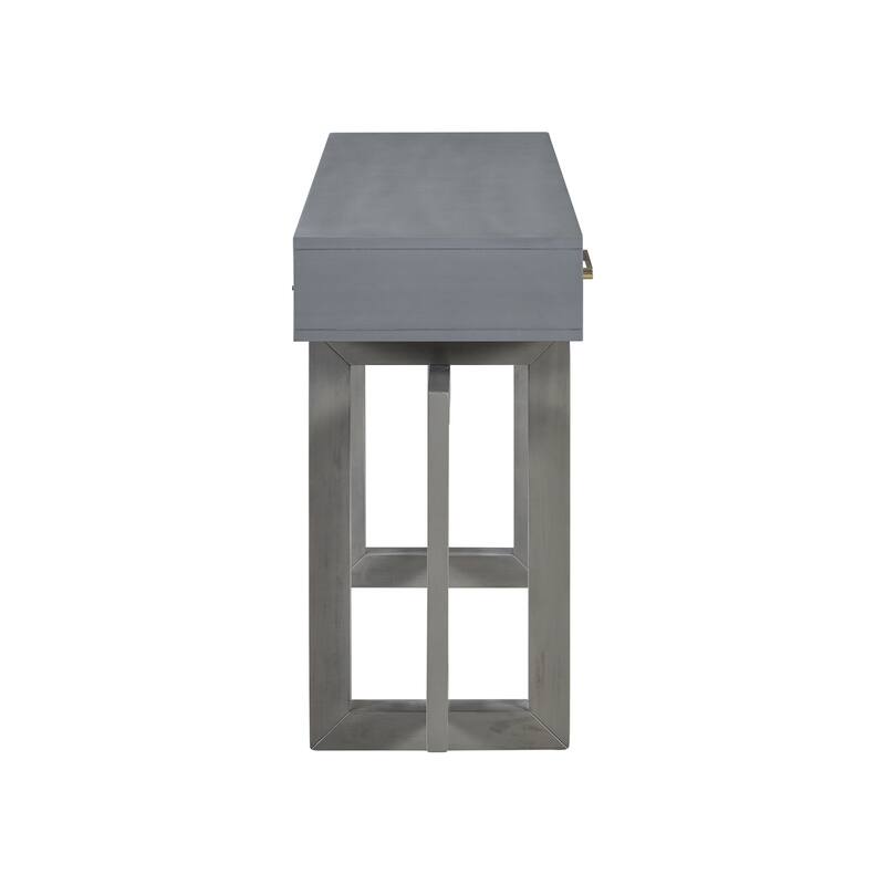 Wooden Console Table Hallway Tables with 3 Drawers and Unique Table Legs, Long Entryway Table with Iron Handle for Hallway