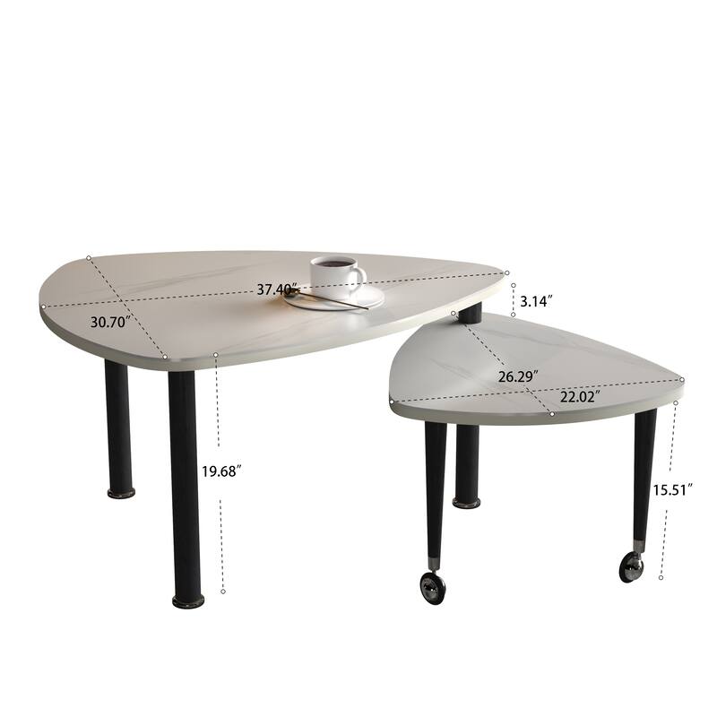 360 degree Rotatable modern Coffee Table for Living Room, solid wood legs with simply assemble Cocktail Table