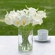 preview thumbnail 2 of 13, Enova Home 20 Pieces Real Touch Faux Calla Lily Artificial Flowers in Vase with Faux Water for Dining Table Decor, Wedding Event