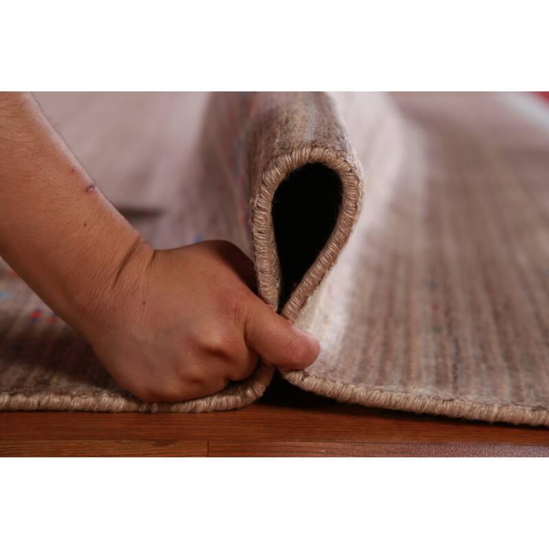 Hand Knotted Oriental 100% Wool Carpet Tribal Tribal Brown Gabbeh Area Rug - 9' 11'' X 7' 9''
