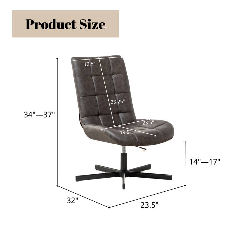 2-Piece Seating Set, Faux Leather Tufted Accent Chair and Ottoman