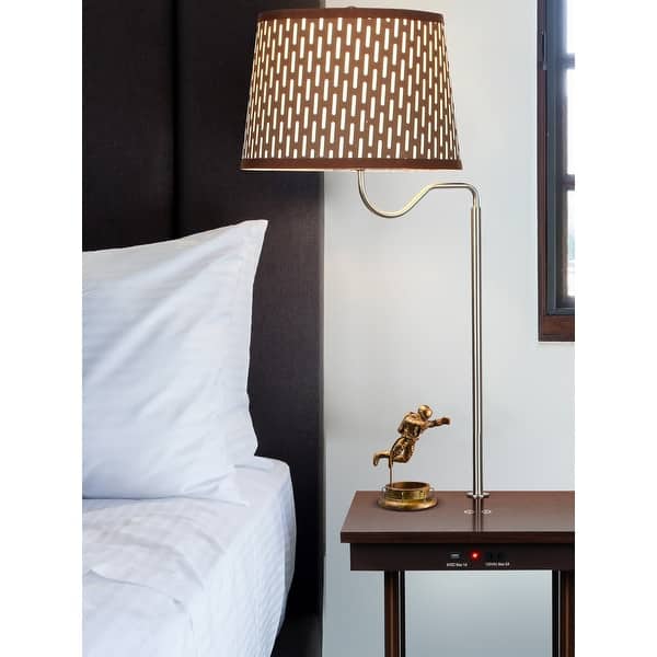 Brightech Madison Wireless Charger LED Table Lamp Havana Brown. On