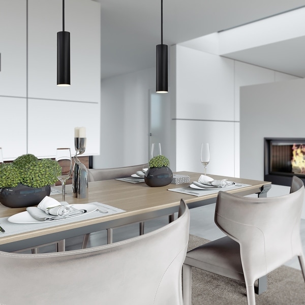 ●ONE BRILLIANT● MonroeOB430Black Brown Monroe-OB430-Black 1-Light Matte Black Modern Mini Pendant Light with