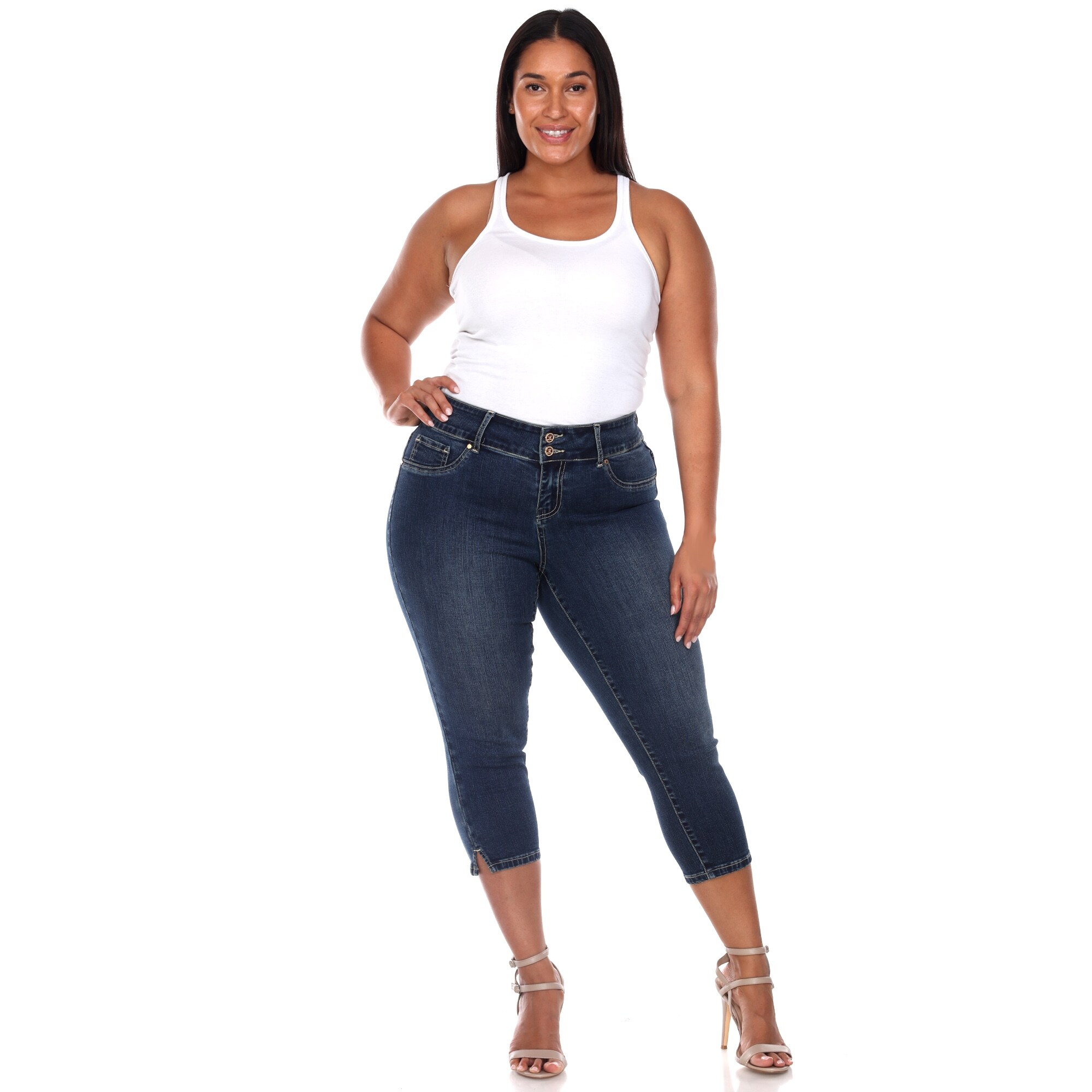 plus size white jeans