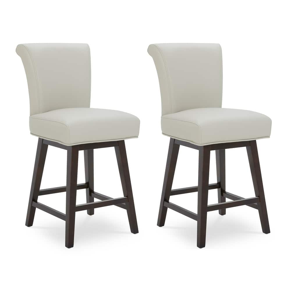 Spruce & Spring Noah Upholstered 26-inch Counter Height Swivel Barstool Set