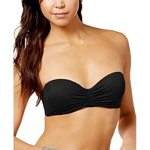 Sundazed Women's Push-Up Underwire Bra-Sized Bikini Top, Black, 34C - S