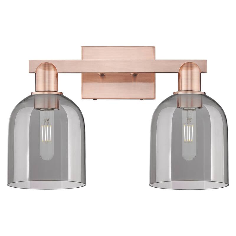 Innovations Lighting 716-2W-12-17 Bella Vanity Bella 2 Light 17" Wide - Antique Copper / Light Smoke