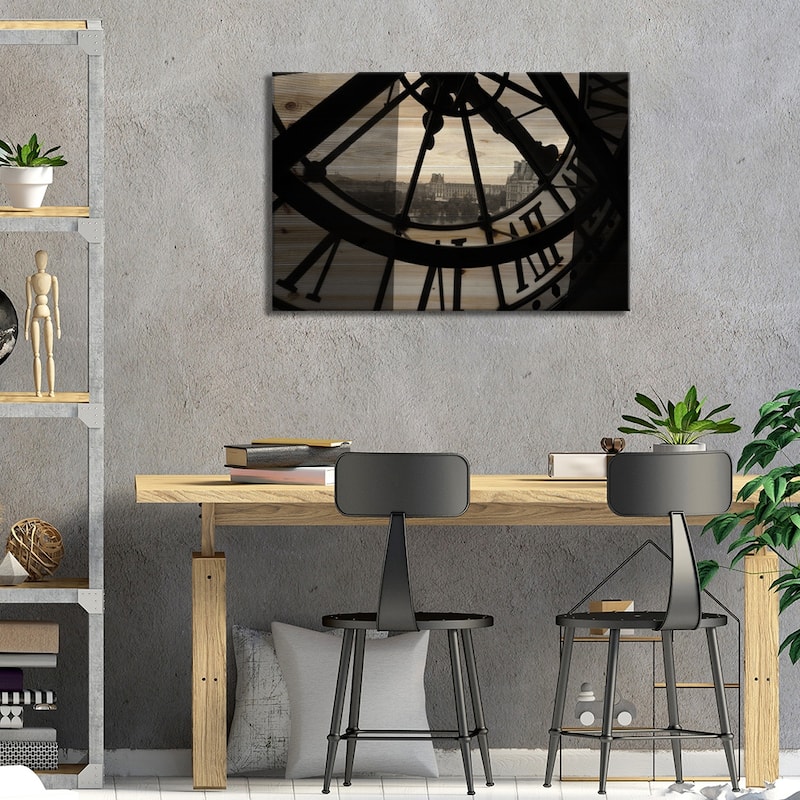 Clock Tower In Paris Print On Wood by Unknown Artist - Multi-Color