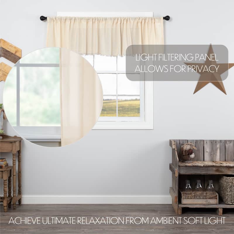 Tobacco Cloth Fringed Valance