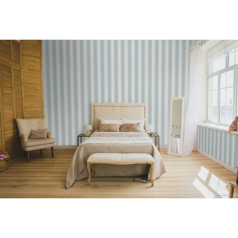 Galerie Wallcoverings Italian Classics 4 Collection Embossed Classic Stripe Design Vinyl on Non-woven Matte Wallpaper Roll