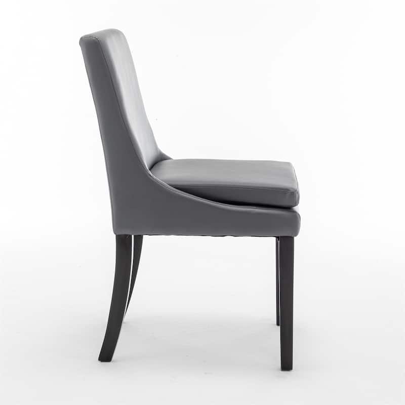 Modern Dining Chairs with Solid Wood Legs (Set of 2)