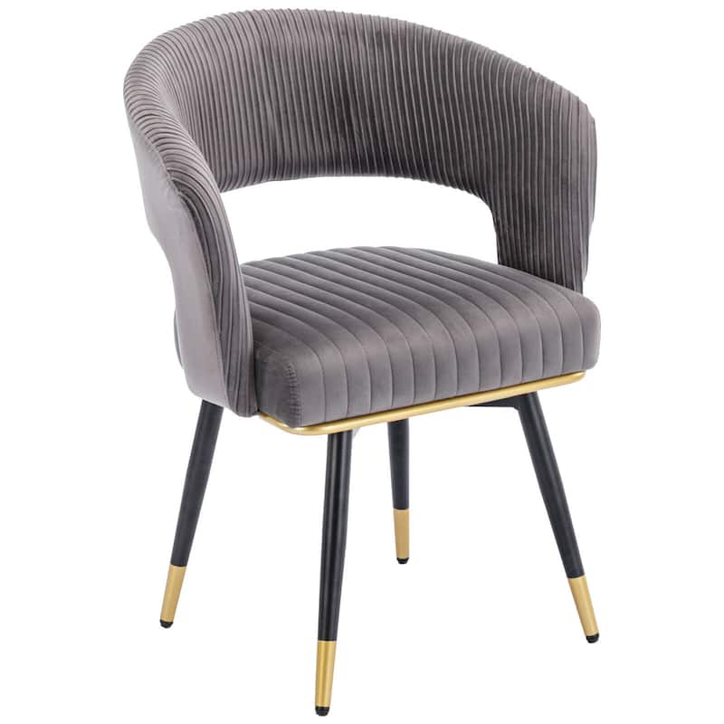 Swivel Velvet Dining Chair with Metal Legs, Set of 2