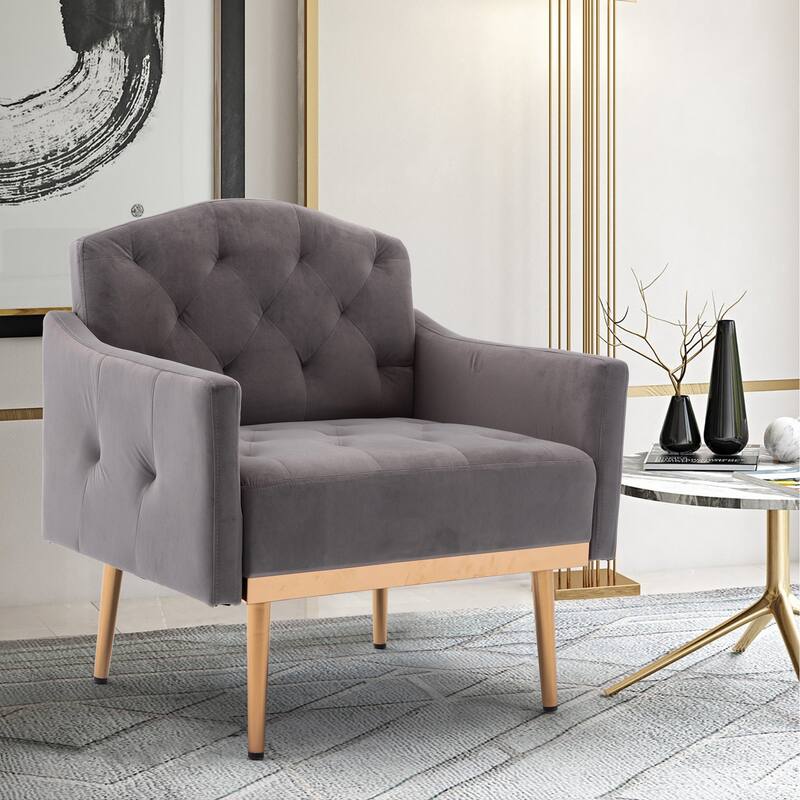 Velvet Sofa Chair with Rose Gold Feet Bed Bath & Beyond 38372893