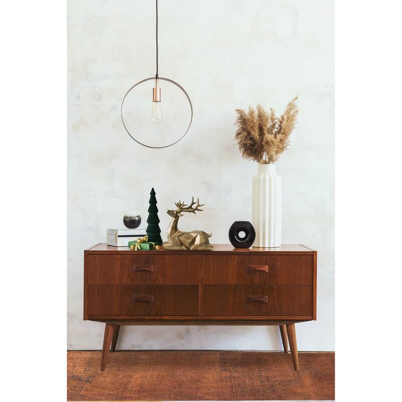 ECARPETGALLERY Hand-knotted Color Transition Burnt Orange Wool Rug - 4'9 x 8'6