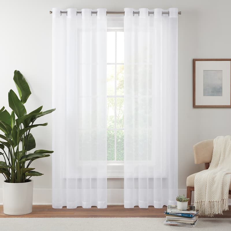 Eclipse Livia Sheer Voile Grommet Curtain Panel.