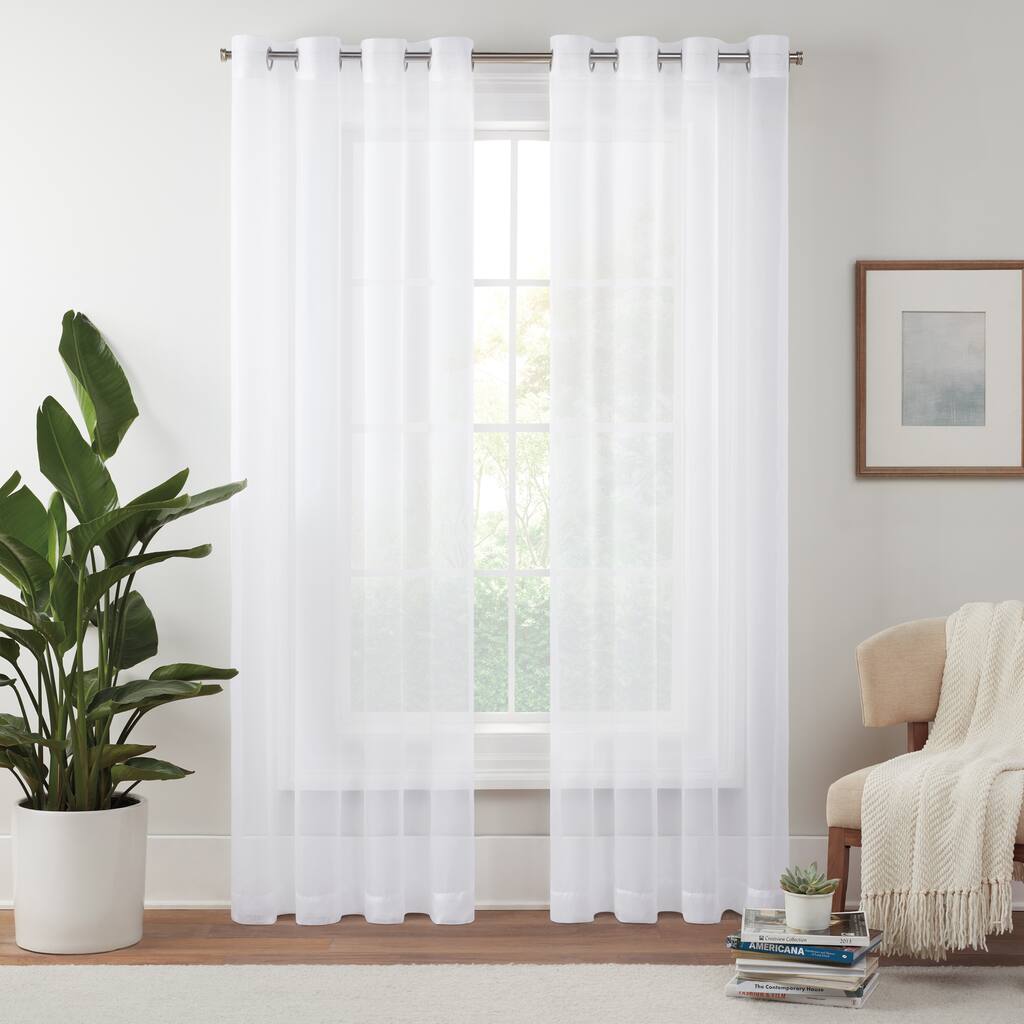 Eclipse Livia Sheer Voile Grommet Curtain Panel.