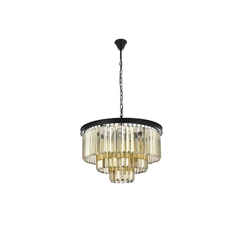 Royce Edge 9-Light Matte Black Chandelier