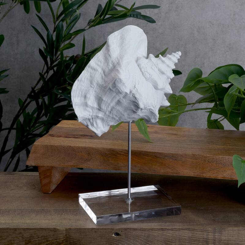 Elements White Conch Seashell Figurine, 7X12 Inch