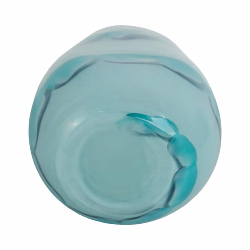 Glass Vases Coastal Style with Sculpted Detailing and Swirl Design