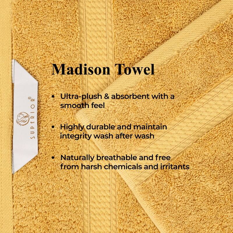 Superior Egyptian Cotton 8 Piece Towel Set Ultra Plush & Absorbent Bath, Hand & Face Towels, Heavyweight Spa Quality