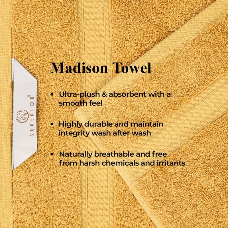Superior Luxury Egyptian Cotton Bath Towel Set of 4 Ultra Plush, Heavyweight, Absorbent Spa & Hotel Quality Bath Towels Set