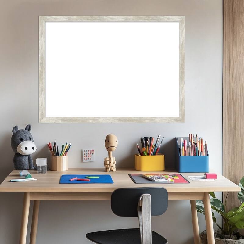 Amanti Art Crackled Metallic Narrow Framed Dry Erase Magnetic Board