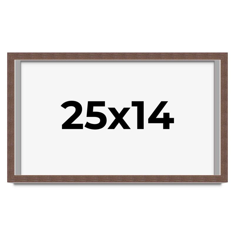 25x14 Shadow Box Frame Brown | 1.125 inches Deep Real Wood Rustic