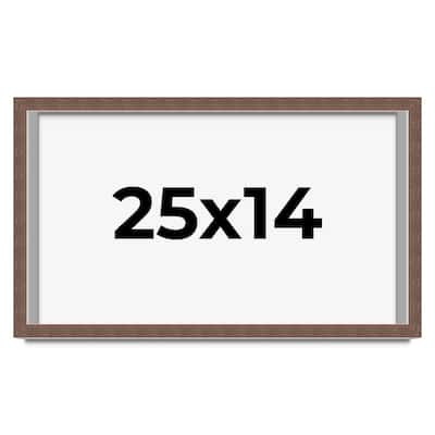 25x14 Shadow Box Frame Brown | 1.125 inches Deep Real Wood Rustic