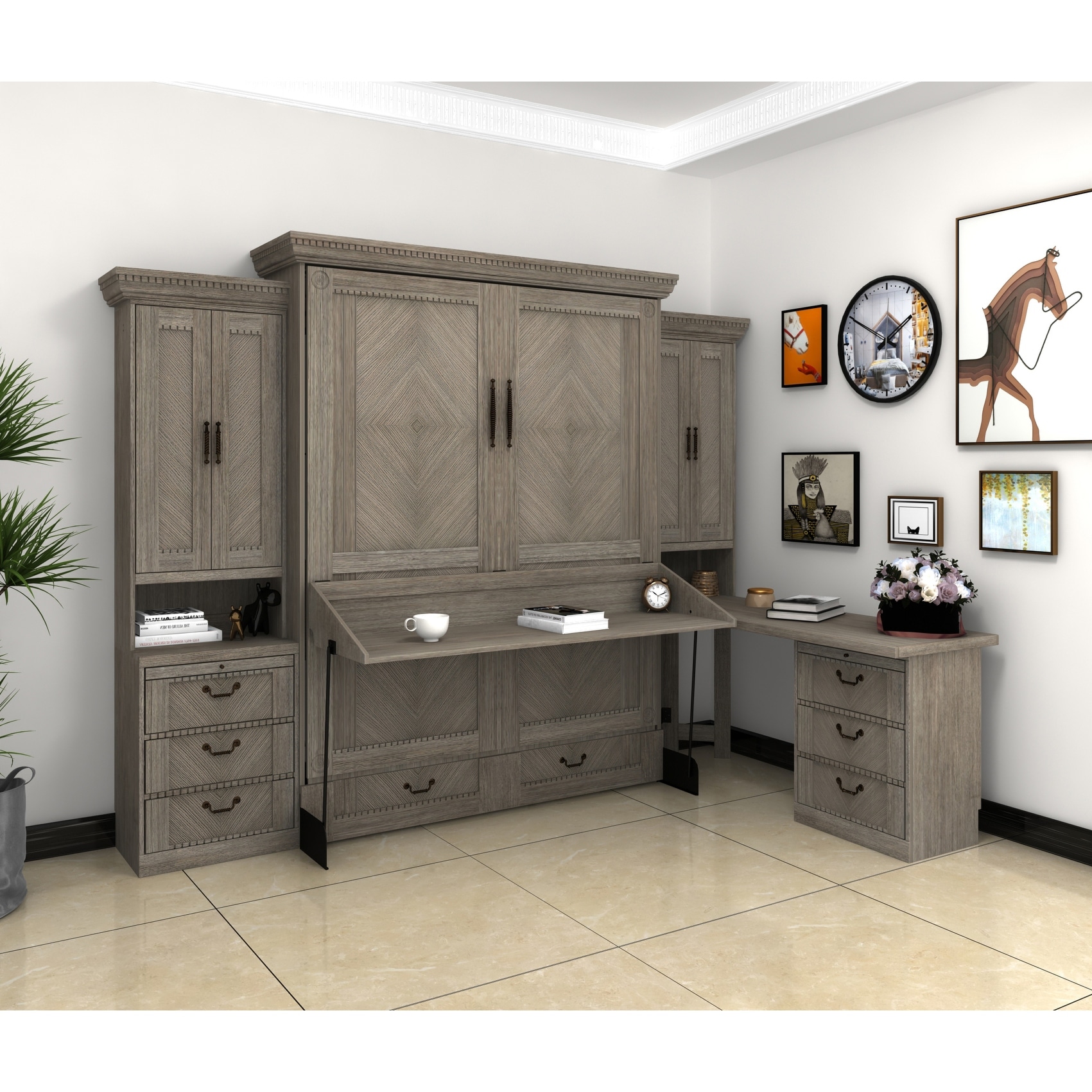 Queen storage sales murphy bed