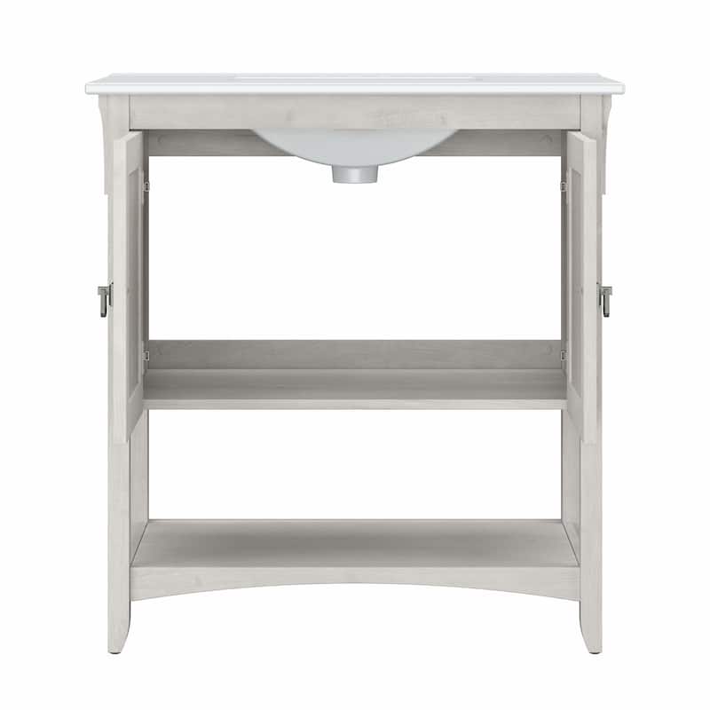 Salinas 64W Double Vanity Set with Sinks and Storage by Bush Furniture