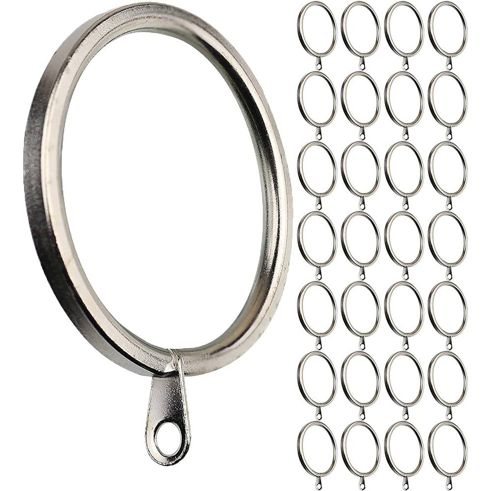 Meriville 2-Inch Inner Diameter Metal Flat Curtain Rings with Eyelets