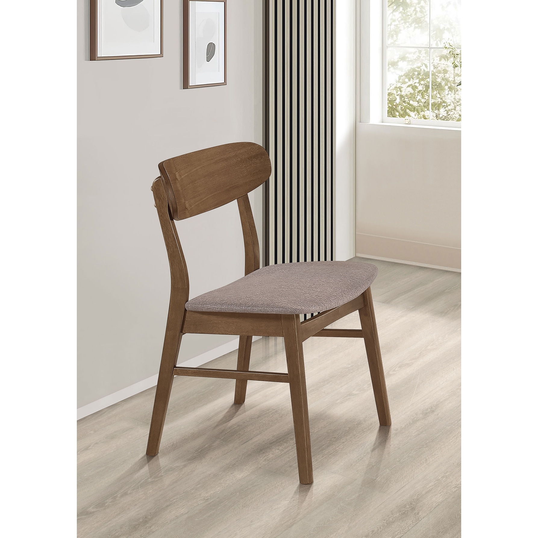 Dortch Dining Side Chair Walnut and Brown (Set of 2)
