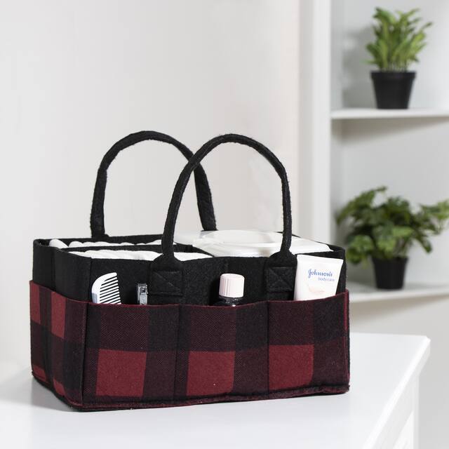 Buffalo Check Felt Storage Caddy