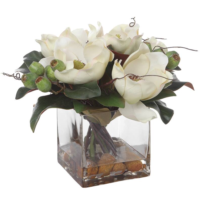 Uttermost Dobbins Magnolia Bouquet - 15.75 W x 15.75 H x 12.25 D (inches) - White