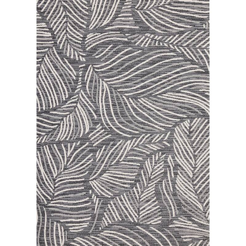 Jocelyn Collection - Grey/Cream Neutral Leaves Indoor/Outdoor Area Rug