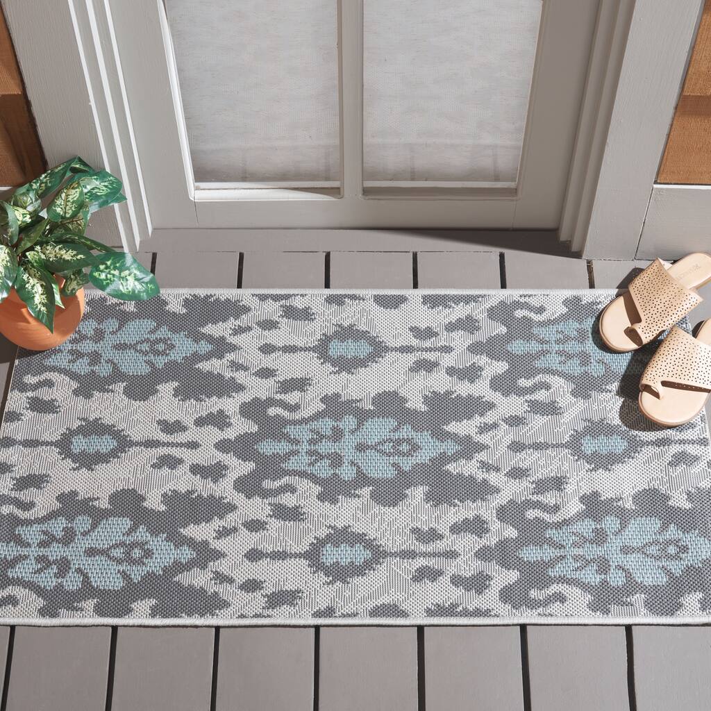 SAFAVIEH Courtyard Simonetta Indoor/ Outdoor Waterproof Patio Backyard Rug