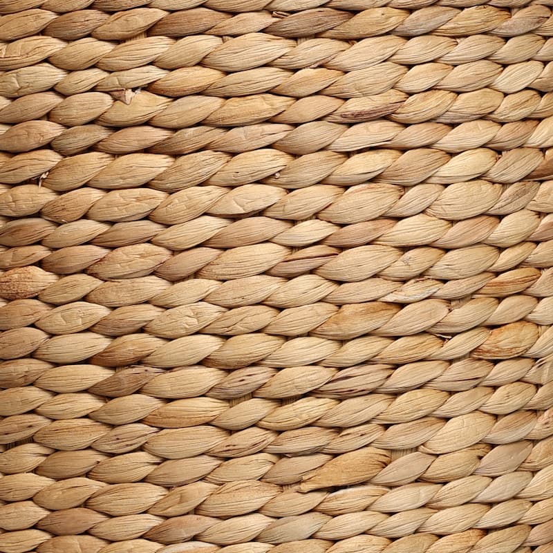 Zoey 18.5" Modern Coastal Hand-Woven Hyacinth Stool